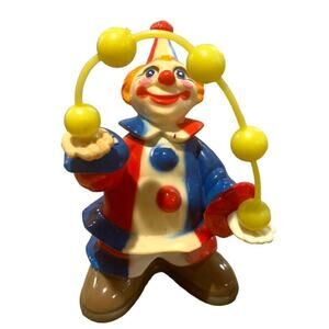 Vintage 1977 Wilton Cake Topper Juggling Clown Figurine Plastic Hong Kong 4"